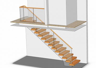 Skleněné zábradlí schodiště