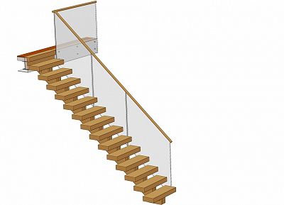 návrh dřevěných schodů přímých 