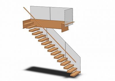 návrh dřevěných schodů přímých