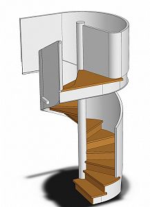 návrh dřevěných schodů točitých