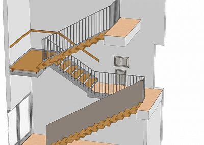 Stairs and railing