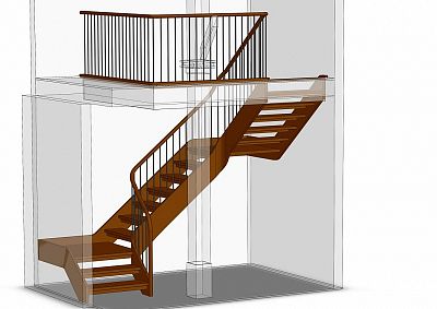 Stairs and railing