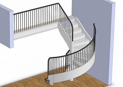 Stairs and railing