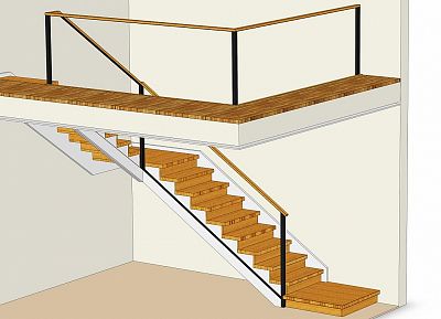 Stairs and railing